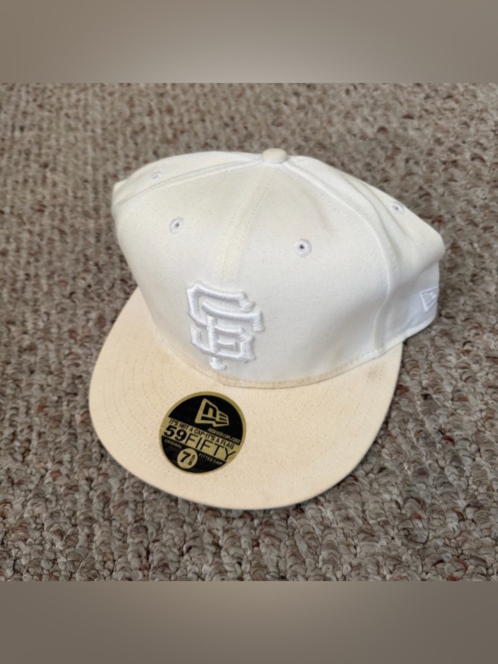 San Francisco Giants white fitted baseball cap SF hat